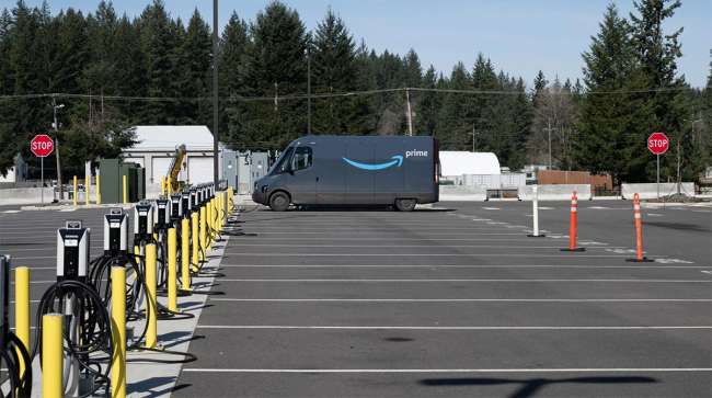 Amazon van charging Amazon van charging