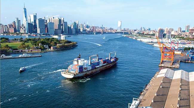 Container ship in New York Container ship in New York