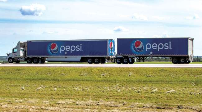 PepsiCo trucks on the road PepsiCo trucks on the road